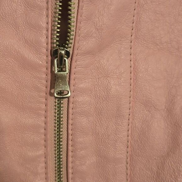 Absolute leather pink lambskin leather small petite womens jacket - Picture 4 of 6